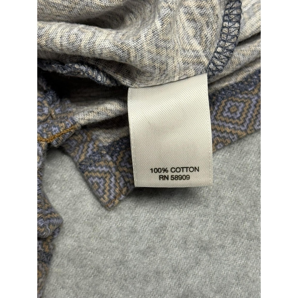 ROWM Polo Shirt Mens Large Gray Diamond Pattern Cotton Knit Short Sleeve - Picture 13 of 13